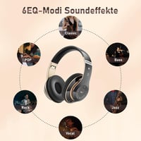 Lankey Sound Bluetooth fejhallgató 6 EQ móddal, 65 óra akkumulátor, HD mikrofon, FM, SD/TF 4