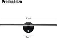 Lampă LED pentru oglinda de baie LANMOU 41 cm, negru, IP44, variator tactil 7