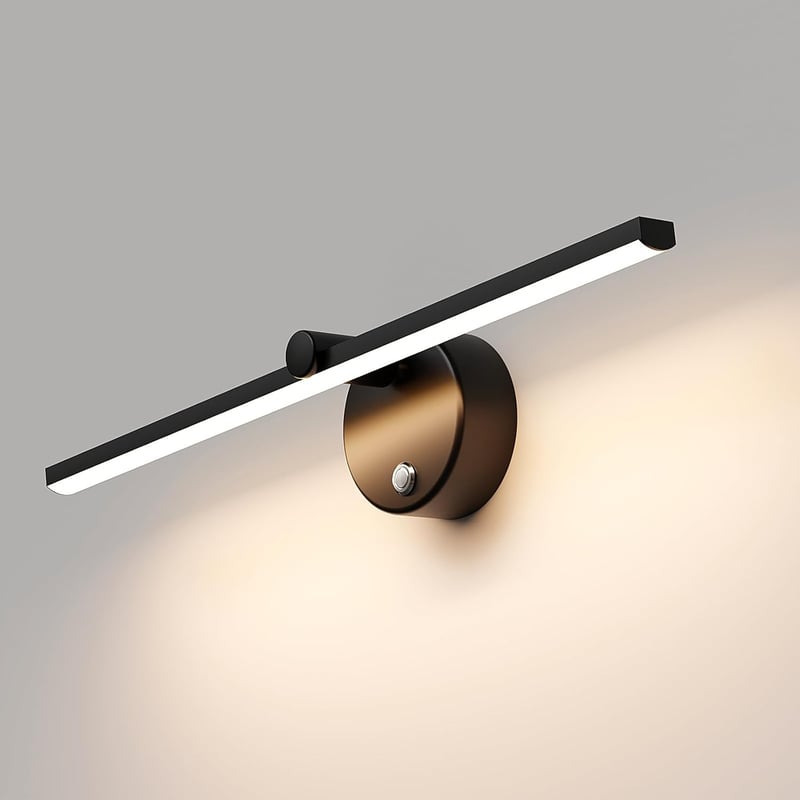 Lampă LED pentru oglinda de baie LANMOU 41 cm, negru, IP44, variator tactil