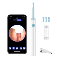 LANMOU Uređaj za Uklanjanje Ušnog Voska s Otoskop Kamerom, 1080P HD Čistač Uha sa 6 LED Svjetala, 4 Silikonske Žličice, IP67 Vodootporan za iPhone Android iPad 1