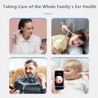 LANMOU Fülzsír Eltávolító Otoszkóp Kamerával, 1080P HD Fültisztító 6 LED Világítással, 4 Szilikon Kanállal, IP67 Vízálló iPhone Android iPad 5