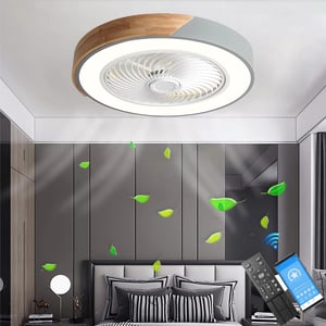 LANMOU moderni stropni ventilator s LED svjetlom, daljinskim upravljačem i prigušivanjem - sivi