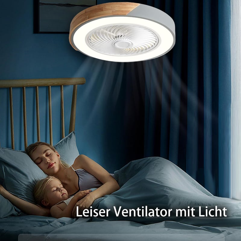 LANMOU Modern Mennyezeti Ventilátor Lámpával, Távirányítós LED Dimmelhető Szürke