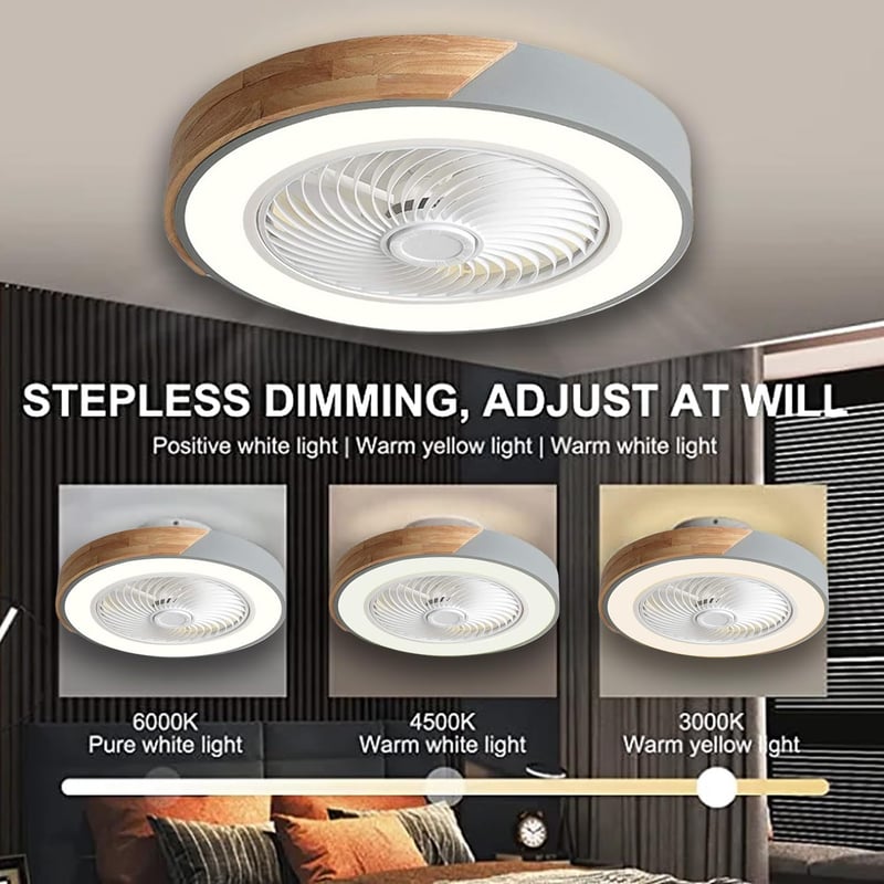 LANMOU Modern Mennyezeti Ventilátor Lámpával, Távirányítós LED Dimmelhető Szürke