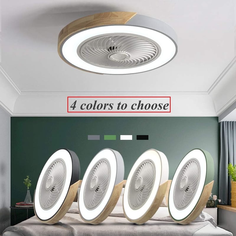 LANMOU Modern Mennyezeti Ventilátor Lámpával, Távirányítós LED Dimmelhető Szürke