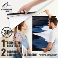 Magnetický rám na plagáty Lanpn B1 70x100 cm a 70x50 cm, prírodné drevo, čierny závesný rám na plagáty, 2 ks 4