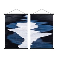 Magnetický rám na plagáty Lanpn B1 70x100 cm a 70x50 cm, prírodné drevo, čierny závesný rám na plagáty, 2 ks 1