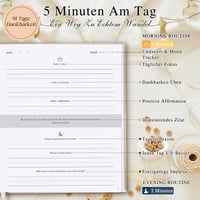 Jurnal de recunoștință Lanpn pentru bărbați și femei, jurnal de recunoștință și mindfulness pe 4 luni, carte de recunoștință de 5 minute, 20x23 cm, bej, în limba engleză 3