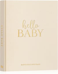 Lanpn Hello Baby 5 éves babanapló lányoknak fiúknak, vászonkötés babakönyv 154 oldal - Englisch, Beige 1