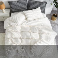 Lanqinglv Plüss Téli Ágyneműhuzat 135x200cm 4 Részes Fehér Flanel 4