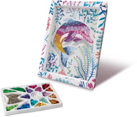 Set de mozaic cu paiete Lansay Collection Delfin pentru copii de la 7 ani - Tablou strălucitor DIY cu ramă, paiete colorate și ace - decorațiune creativă pentru cameră 2