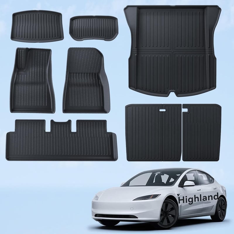 LANTU Tesla Model 3 2024-2026 gumiszőnyeg szett 8 részes TPE vízálló