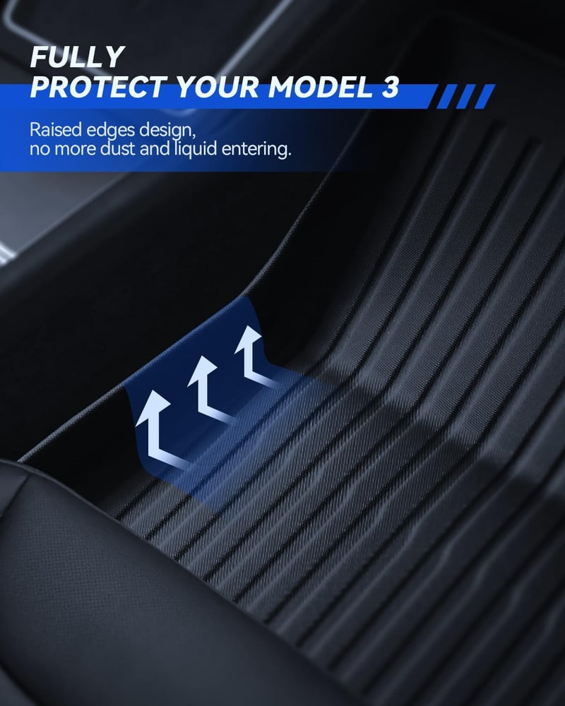 LANTU Tesla Model 3 2024-2026 gumiszőnyeg szett 8 részes TPE vízálló