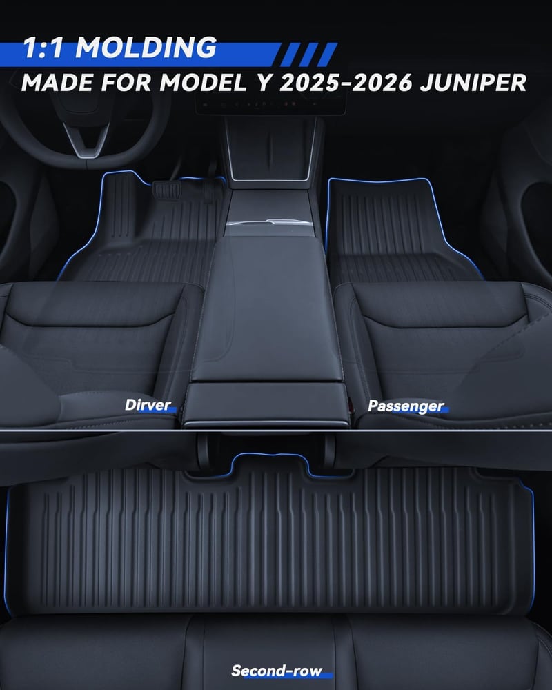 LANTU Tesla Model Y 2025-2026 gumiszőnyeg szett 6 részes TPE vízálló