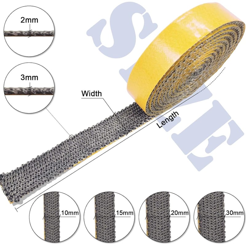 LANUCN Hőálló Tömítőszalag Kályha Füstcsőhöz 2mm x 15mm x 2m