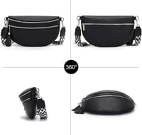 LANXINGLUO női crossbody táska kártyatartóval, 2 pánttal - fekete 6