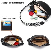 LANXINGLUO női crossbody táska kártyatartóval, 2 pánttal - fekete 5
