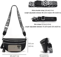 LANXINGLUO női crossbody táska kártyatartóval, 2 pánttal - fekete 3