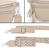 LANXINGLUO női crossbody táska kreditkártyatartóval, khaki színű válltáska 7