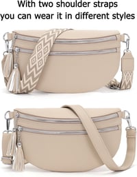 LANXINGLUO női crossbody táska kreditkártyatartóval, khaki színű válltáska 4