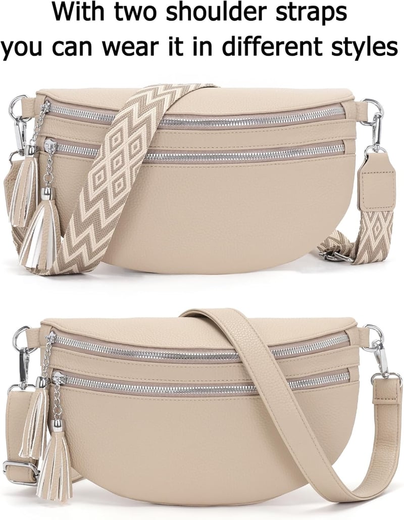 LANXINGLUO női crossbody táska kreditkártyatartóval, khaki színű válltáska