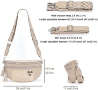 LANXINGLUO női crossbody táska kreditkártyatartóval, khaki színű válltáska 3