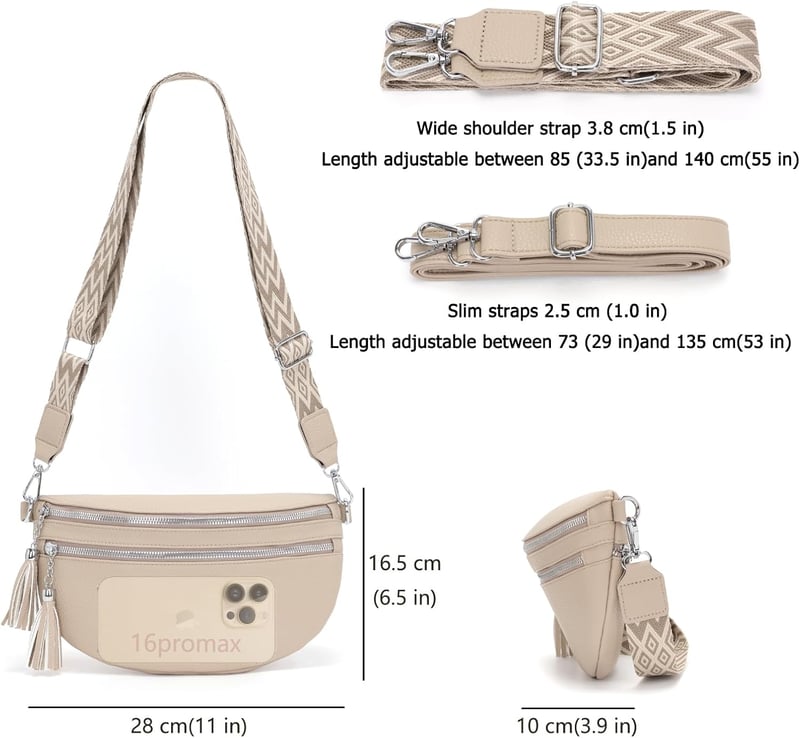 LANXINGLUO női crossbody táska kreditkártyatartóval, khaki színű válltáska