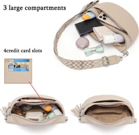 LANXINGLUO női crossbody táska kreditkártyatartóval, khaki színű válltáska 5