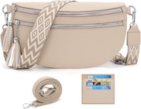LANXINGLUO női crossbody táska kreditkártyatartóval, khaki színű válltáska 1
