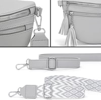 LANXINGLUO női crossbody táska kreditkártyatartóval világosszürke 7