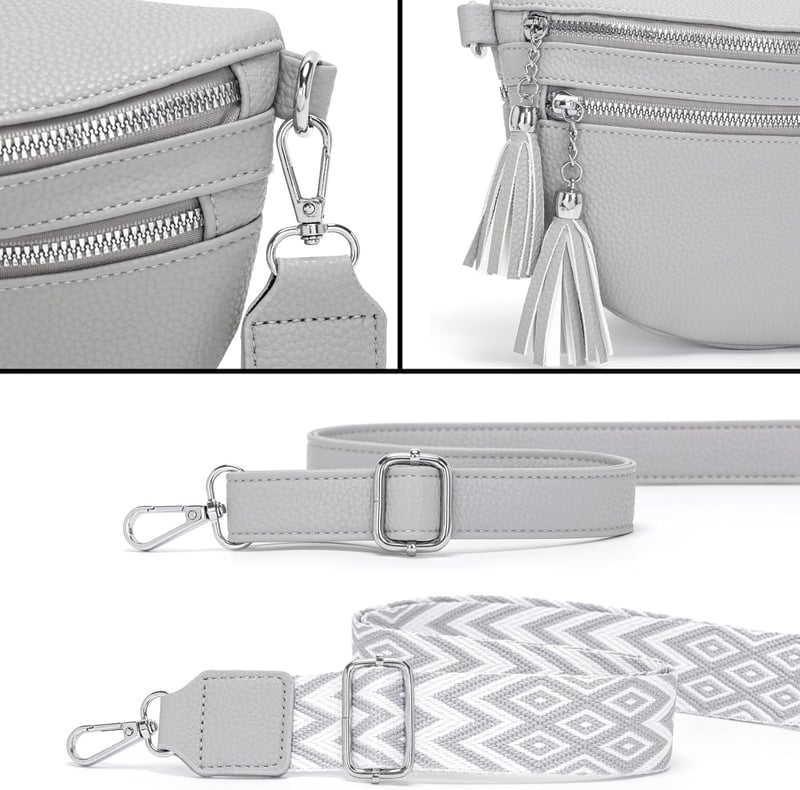 LANXINGLUO női crossbody táska kreditkártyatartóval világosszürke