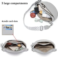 LANXINGLUO női crossbody táska kreditkártyatartóval világosszürke 5