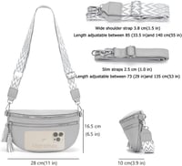 LANXINGLUO női crossbody táska kreditkártyatartóval világosszürke 3