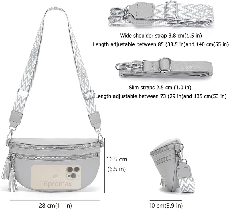 LANXINGLUO női crossbody táska kreditkártyatartóval világosszürke
