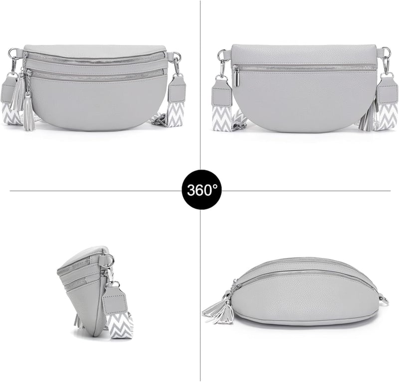LANXINGLUO női crossbody táska kreditkártyatartóval világosszürke