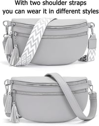 LANXINGLUO női crossbody táska kreditkártyatartóval világosszürke 4