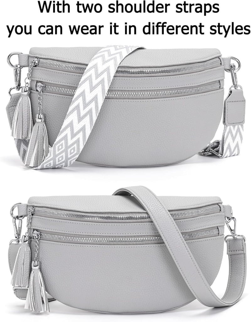 LANXINGLUO női crossbody táska kreditkártyatartóval világosszürke