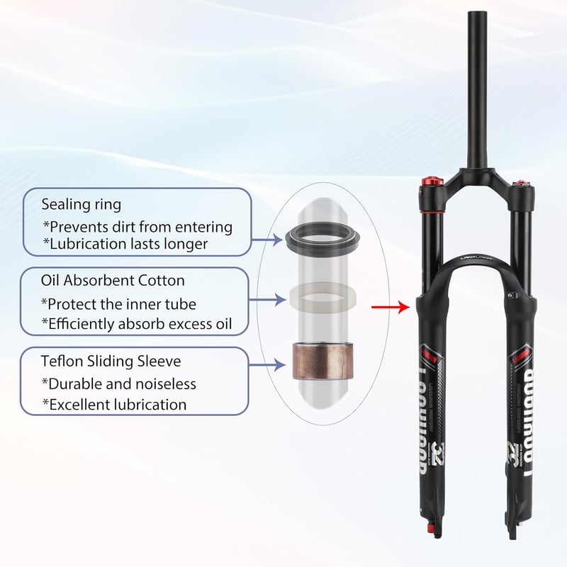 LANXUANR 27.5 Colos Magnesium Teleszkóp Kerékpár Villa 100mm Levegős Felfüggesztés