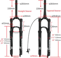 LANXUANR 27.5 Colos Magnesium Teleszkóp Kerékpár Villa 100mm Levegős Felfüggesztés 2