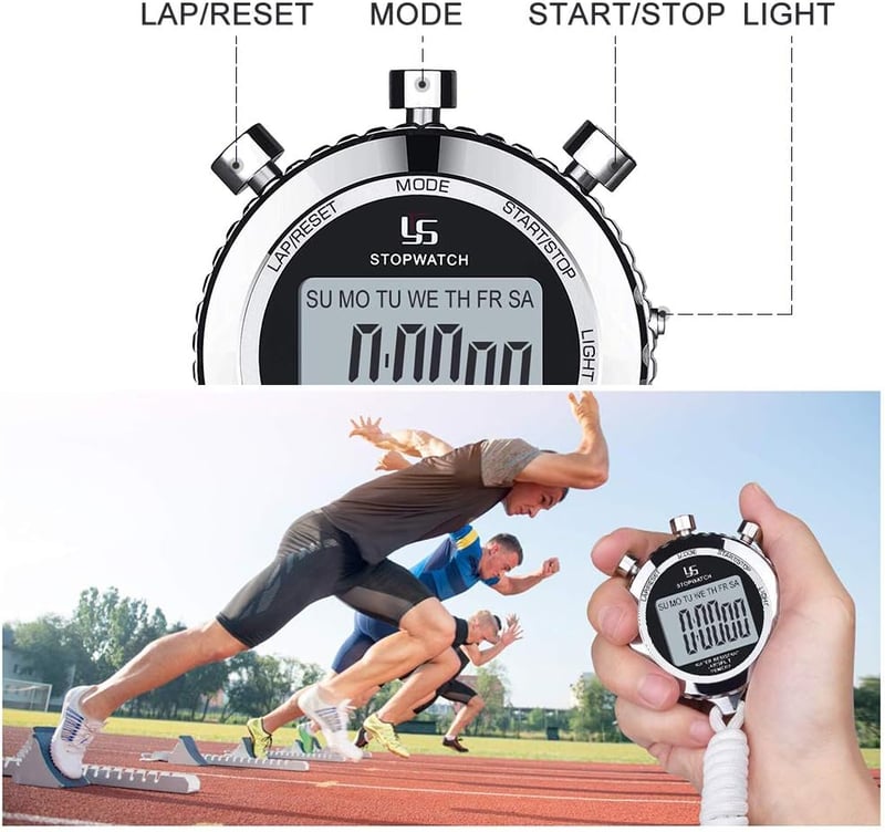 LAOPAO Digitális Stopperóra 2db Vízálló Sportoláshoz Világítás Funkcióval