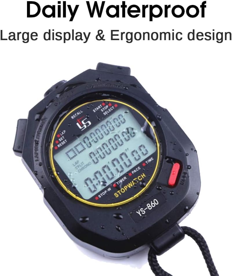 LAOPAO Digitális Stopperóra 60 Memória Funkcióval, 1/100 Másodperc Pontosság, Csendes Mód és Leállítás