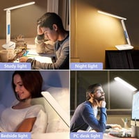Stolná LED lampa LAOPAO s funkciou stmievania, bezdrôtovým nabíjaním a hodinami, 34 cm 9