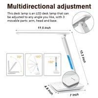 Stolná LED lampa LAOPAO s funkciou stmievania, bezdrôtovým nabíjaním a hodinami, 34 cm 7
