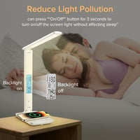 Stolná LED lampa LAOPAO s funkciou stmievania, bezdrôtovým nabíjaním a hodinami, 34 cm 5