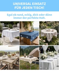 LAOYE cleme magnetice pentru fețe de masă, 8+1 bucăți, greutăți din oțel inoxidabil pentru fețe de masă, fixatoare pentru exterior cu model trifoi și săculeț inclus 6