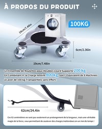 LAOYE Bútor Szállító Görgő 4 db 800 kg Teherbírás Forgó Nehéz Terheléshez 2