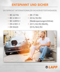 Lapp Type 2 töltőkábel 22 kW 32 A 3 fázis Mode 3, sima kivitel, 7 m, narancs, elektromos autóhoz 8