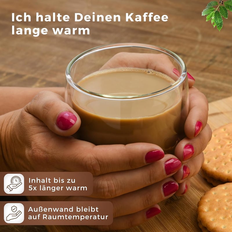 LAPRESO Latte Macchiato pohár szett 6 db 350 ml dupla falú boroszilikát