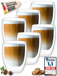 LAPRESO Latte Macchiato pohár szett 6 db 350 ml dupla falú boroszilikát 1