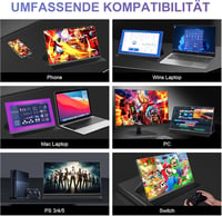 Laptomo 15.6" hordozható monitor 1080P FHD IPS kijelző USB-C HDMI - 15.6'' Portable Monitor 5
